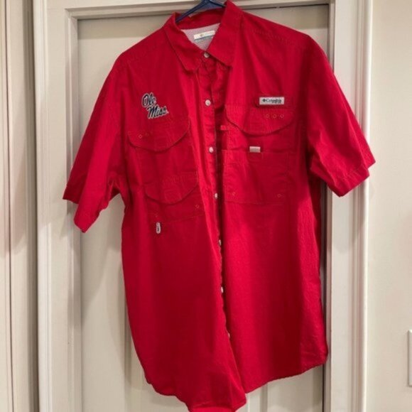Columbia Ole Miss Tamiami Button Down Shirt - Picture 1 of 6